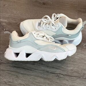 Nike White and Light Gray Athletic Shoes